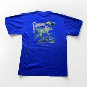 Vintage Princess Cruises Panama Canal Map Graphic T-Shirt Blue Travel Souvenir M